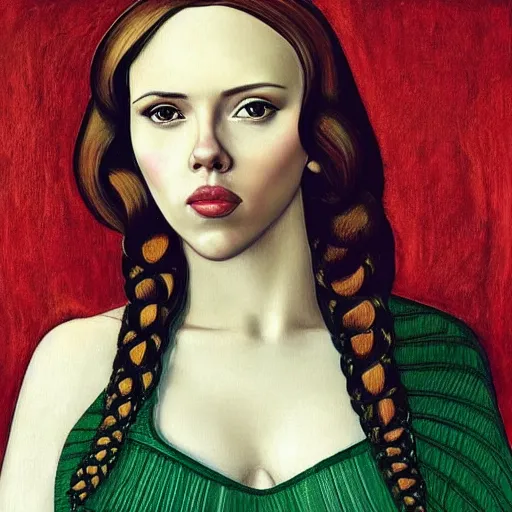 Prompt: “Scarlett Johansson portrait, Sandro Botticelli”