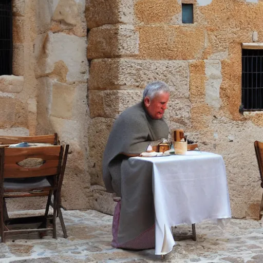 Image similar to a roman drinking a coffee in alhaurin de la torre in spain