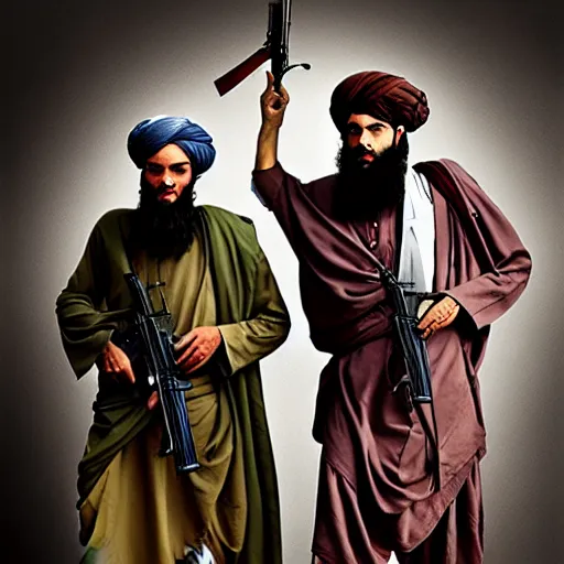 Image similar to taliban, painting by emanuele dascanio and robin eley