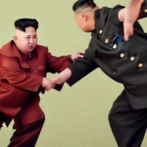 Image similar to Kim Jong Un fighting a kaiju