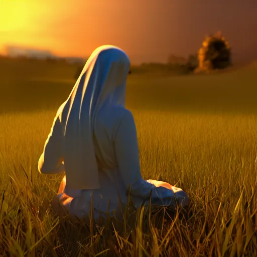 Praying Mantis Nun In The Grass Sunset Unreal Stable Diffusion