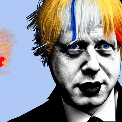 Prompt: boris johnson as harley quinn digital art