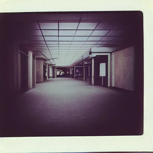 Image similar to Beautiful Photograph of a liminal polaroid of an empty mall