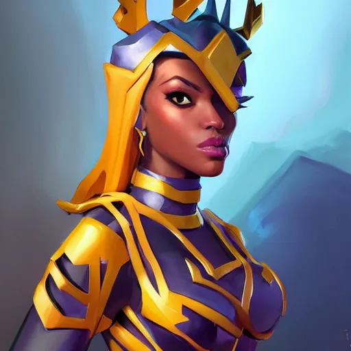 Image similar to greg manchess portrait painting of rad cube queen from fortnite as overwatch character, medium shot, asymmetrical, profile picture, organic painting, sunny day, matte painting, bold shapes, hard edges, street art, trending on artstation, by huang guangjian, gil elvgren, ruan jia, greg rutkowski, gaston bussiere