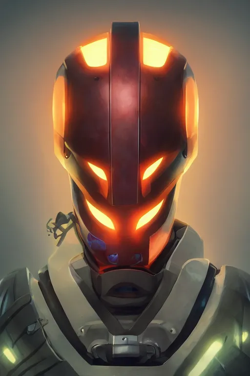 Image similar to epic mask helmet robot ninja portrait stylized as fornite style game design fanart by concept artist gervasio canda, behance hd by jesper ejsing, by rhads, makoto shinkai and lois van baarle, ilya kuvshinov, rossdraws global illumination radiating a glowing aura global illumination ray tracing hdr render in unreal engine 5