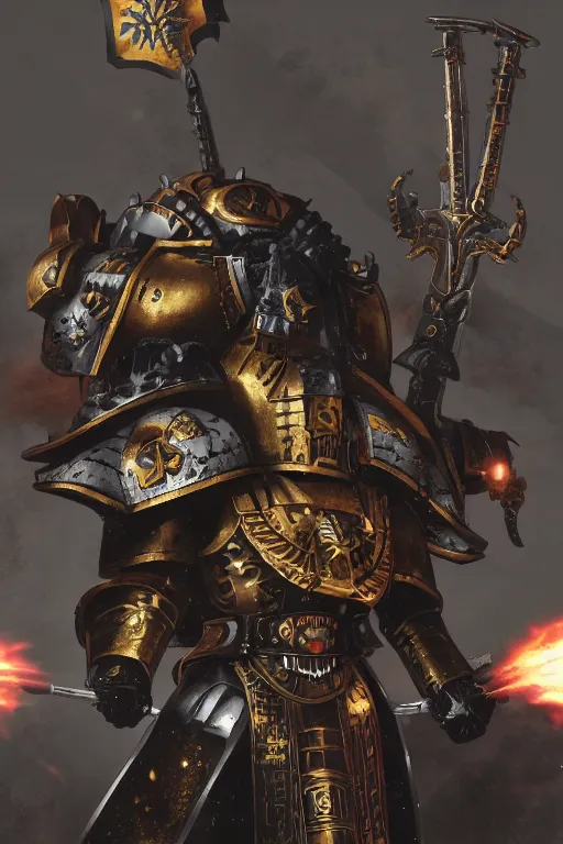 Prompt: warhammer 4 0 k horus heresy fanart - the primarchs emperor by johannes helgeson animated with vfx concept artist & illustrator global illumination ray tracing hdr fanart arstation zbrush central hardmesh 8 k octane renderer