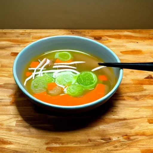 Image similar to bowl of soup that is a portal to another dimension