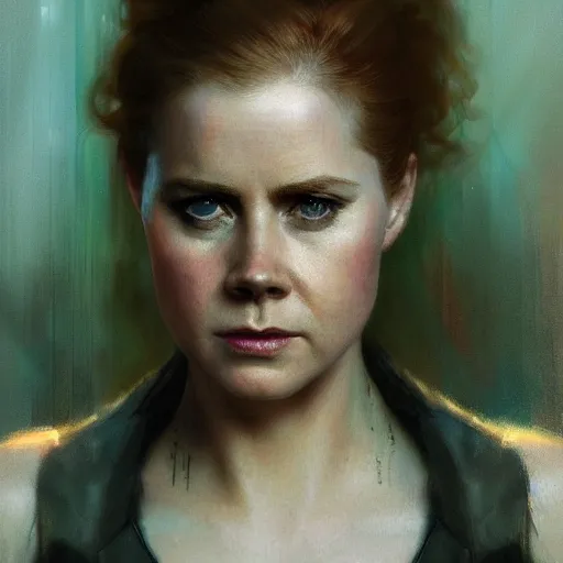 Image similar to amy adams, hyperrealistic portrait, bladerunner street, art of elysium by jeremy mann and alphonse mucha, fantasy art, photo realistic, dynamic lighting, artstation, poster, volumetric lighting, very detailed face, 4 k, award winning