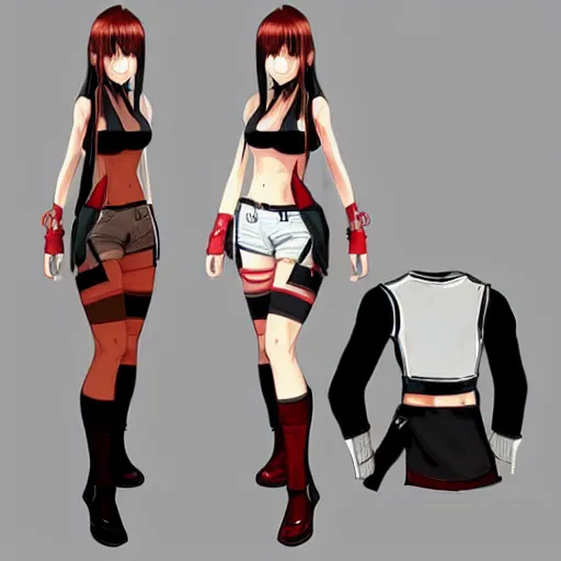 Prompt: concept art of alternate outfit for tifa lockhart, trending on artstation