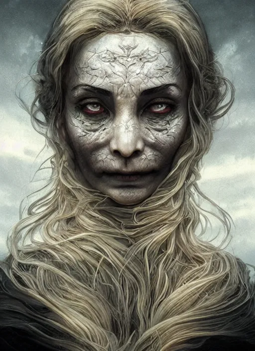 Image similar to golden moon at background, creative!!! composition for a book cover, absurdly beautiful, ultrafine hyperrealistic detailed old witch face by wlop and artgerm and greg rutkowski, intricate linework, sharp focus, smooth, octopath traveler, final fantasy, unreal engine, dramatic lighting, ethereal, 8 k