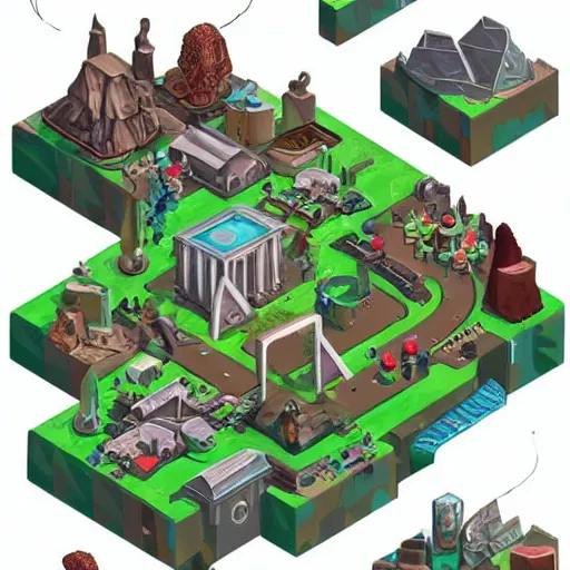 Prompt: isometric rpg map of a surreal world, trending on Artstation, style of Olga Permiakova