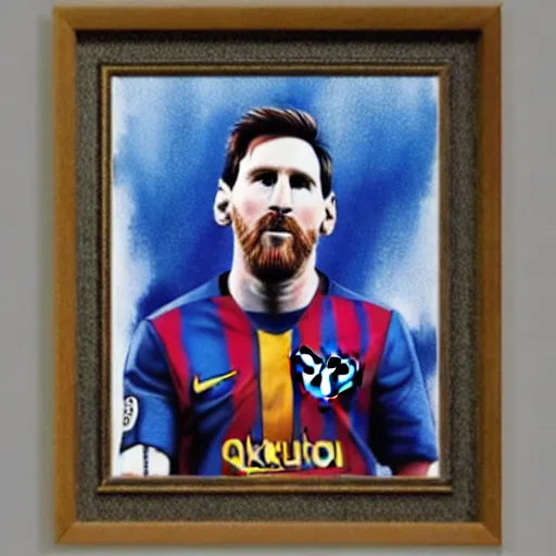 Image similar to messi, realistic painting, 3 d, very detailed, ultra realistic, cinematic