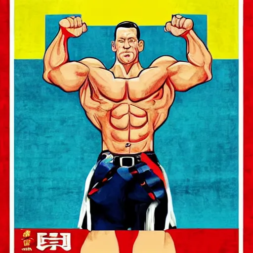 Prompt: john cena on a chinese propaganda poster