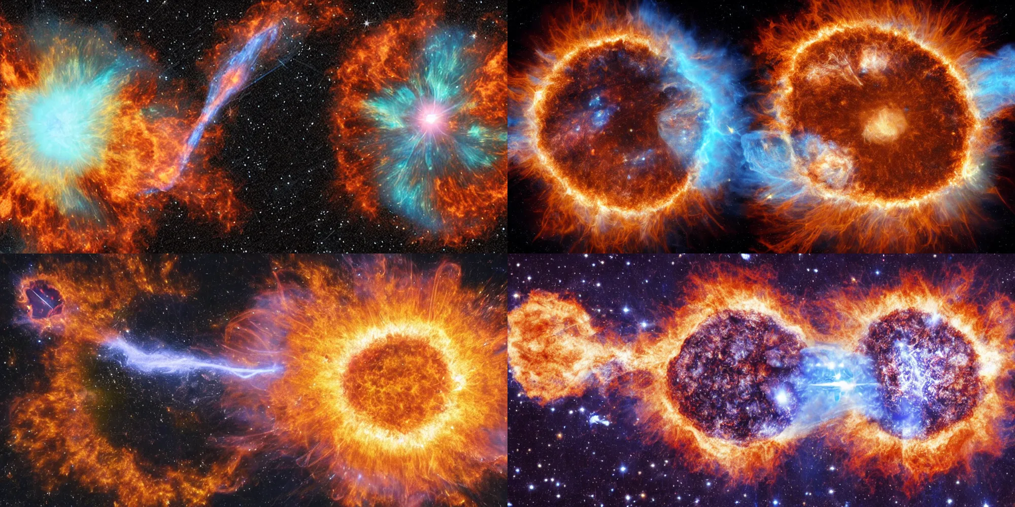Prompt: explosion of a supernova, highly detailed, photo by radio telescope