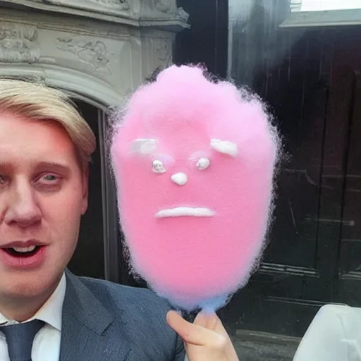 Image similar to cotton candy that looks like boris johnson