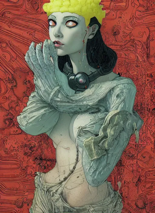 Image similar to sponge bob, eun emerging from renaissance italy into a cyberpunk mutiversal realm by conrad roset, nicola samuri, dino valls, m. w. kaluta, jakub rebelka, rule of thirds, seductive look, beautiful