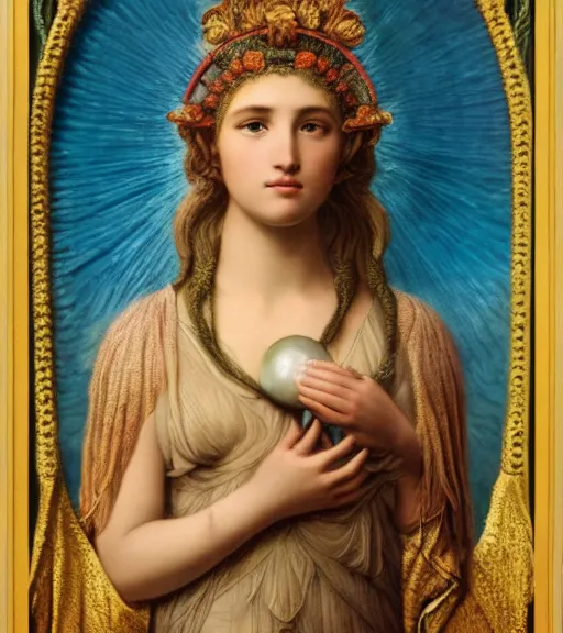 Image similar to portrait of a beatiful young goddess with intricate jellyfish headdress, dark background, intricate hyper detailed art by john william godward and ernst haeckel and james jean