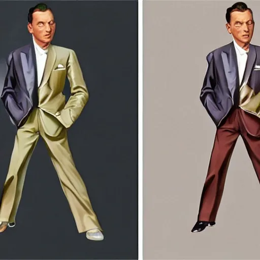 Image similar to perfect composition, subdued color palette, award-winning concept art, detailed digital painting, airbrushed, low contrast: costume design for young Frank Sinatra as a poor 1950s bartender. Volumetric cinematic lighting, great attention to perfect anatomy, special attention to posing, great attention to realistic facial expression, faithful cinematic color scheme, perfectly coherent. In the style of: Greg Rutkowski, Francis Bacon, Syd Mead, Norman Rockwell, Beksinski, Edward Hopper, James Gilleard, Ilya Kuyshinov, WLOP, Stanley Artgerm, Takato Yamamoto, and James Jean.