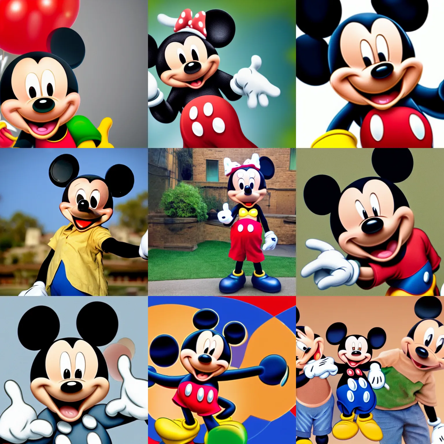 Prompt: mickey mouse smiling