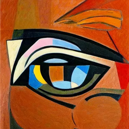 Image similar to a winged eye in cubism style