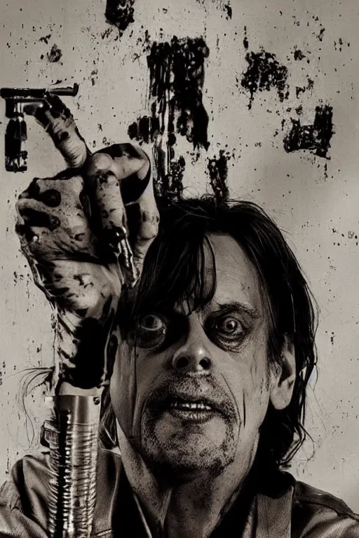 Prompt: steve buscemi dark moody grindhouse gritty horror, realistic