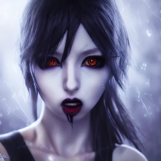 Prompt: photorealistic full shot of masterpiece angry darkness anime girl, beautifull eyes, electric aura, inspired by tim burton, detailed, unreal engine 4 k, volumetric light, fog