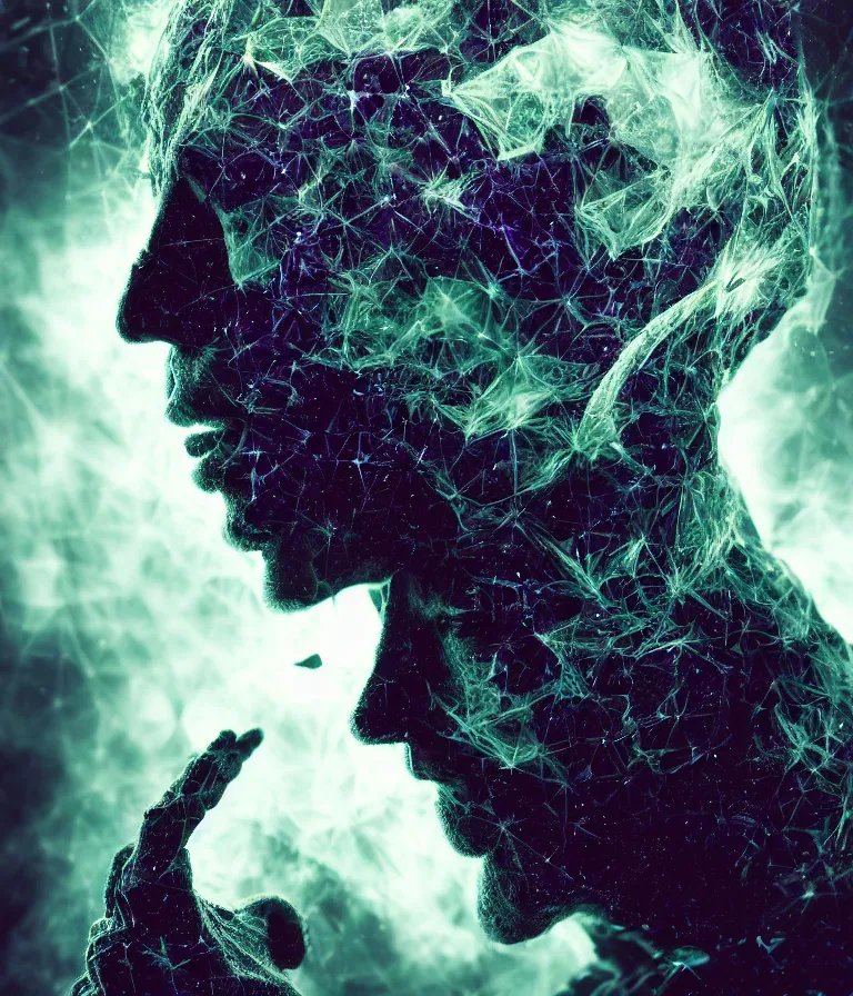 Image similar to phenomenal ominous front!! shot photo of a court jester character fine portrait fine portrait mesmerizing fractal hyper cubes platinum cracked dark future hyper dimensional space galactic crystal nebula edges elegant detailed intricate concept artstation sharp focus ray tracing cinematic masterpiece temporal corruption beeple wlop germ 8 4 k scifi glossy hyper realistic illustration canon eos r 3 fujifilm x - t 3 0 sony alpha a 6 6 0 0