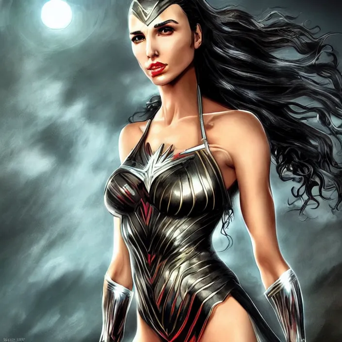 Image similar to picture of bimbofication of gal gadot, trending on deviantart, highly detailed, 4 kuhd