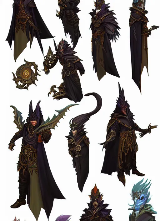 Image similar to raven warlock, wind magic, exquisite details, full body character design, dungeons and dragons white background, by studio muti