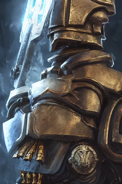 Image similar to armor portrait heros warhammer 4 0 k horus heresy fanart - the primarchs emperor by johannes helgeson animated with vfx concept artist & illustrator global illumination ray tracing hdr fanart arstation zbrush central hardmesh 8 k octane renderer comics stylized