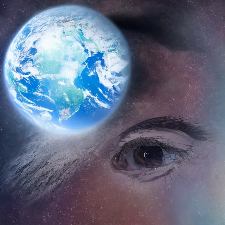 Image similar to planet earth inside someone’s eye socket where their eyeball should be, ultra realistic, digital art, 8k resolution, artstation