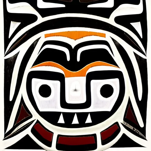 Prompt: wolf. pacific northwest coast, haida gwaii, haida, formline, native art, tribal art, haida, clean, symmetrical