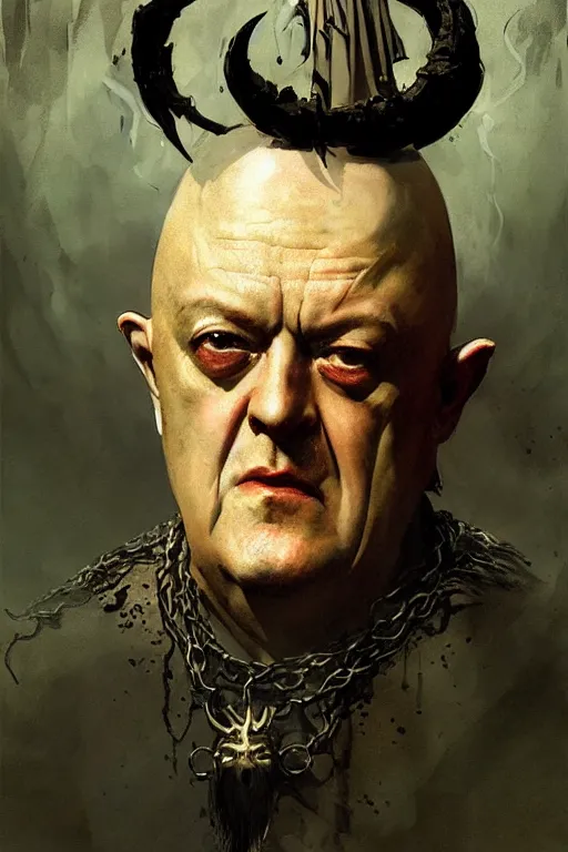 Image similar to aleister crowley, sorcerer, lord of the rings, tattoo, decorated ornaments by carl spitzweg, ismail inceoglu, vdragan bibin, hans thoma, greg rutkowski, alexandros pyromallis, perfect face, fine details, realistic shaded