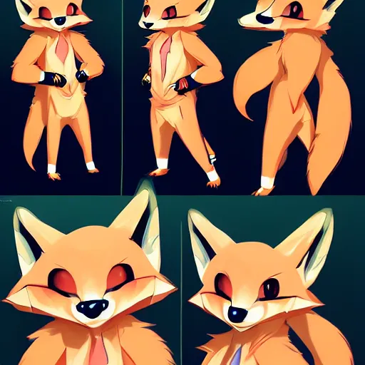 Image similar to an anthropomorphic fox, fursona!!!! trending on furaffinity, by kawacy, trending on artstation