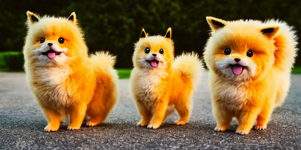 Image similar to real life pokemons photo cute chuncky adorable fluffy ultra realistic golden hour sharp focus