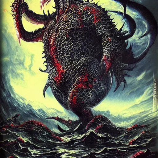 Image similar to concept art of a kaiju by ayami kojima