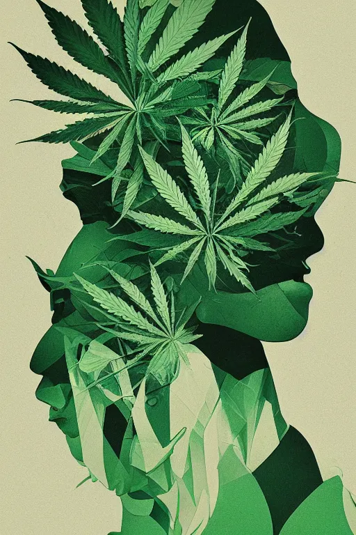 Prompt: marijuana profile picture by sachin teng, miami, organic painting, asymmetrical, green, marijuana smoke, matte paint, hard edges, energetic, 3 d shapes, smoke
