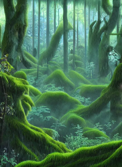 Prompt: lush forest, high detail, 4 k, concept art, dadaism style