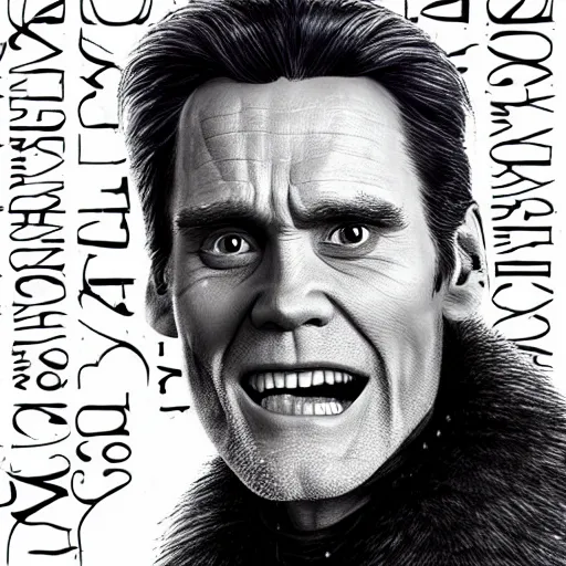 Prompt: portrait of jim carrey in game of thrones