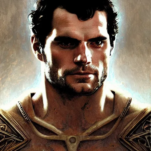 Prompt: Henry Cavill as a Greek gladiator, gorgeous, amazing, muscular, intricate, highly detailed, digital painting, artstation, concept art, sharp focus, illustration, art by greg rutkowski and alphonse mucha