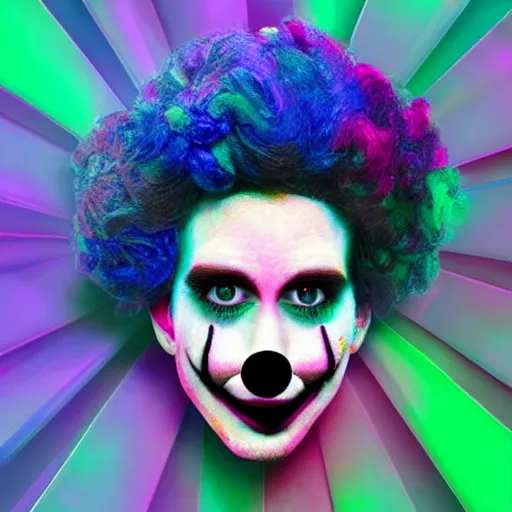 Prompt: vaporwave clown