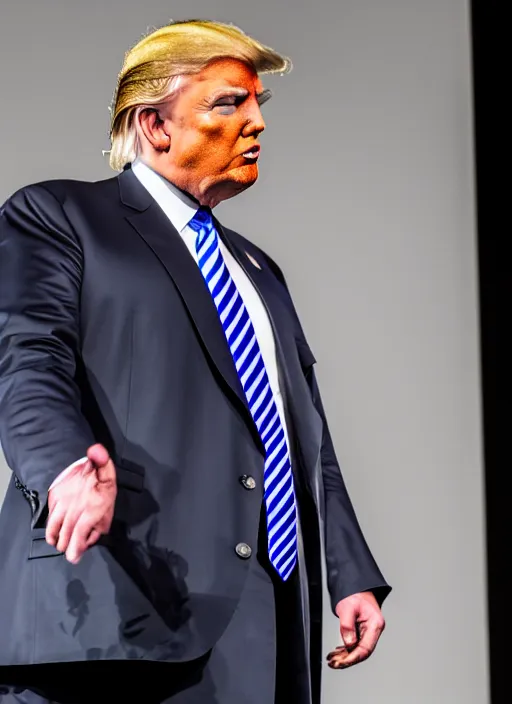 Prompt: hyperrealistic and heavy detailed donald trump avant garde runway show of picasso, leica sl 2 5 0 mm, vivid color, high quality, high textured, real life