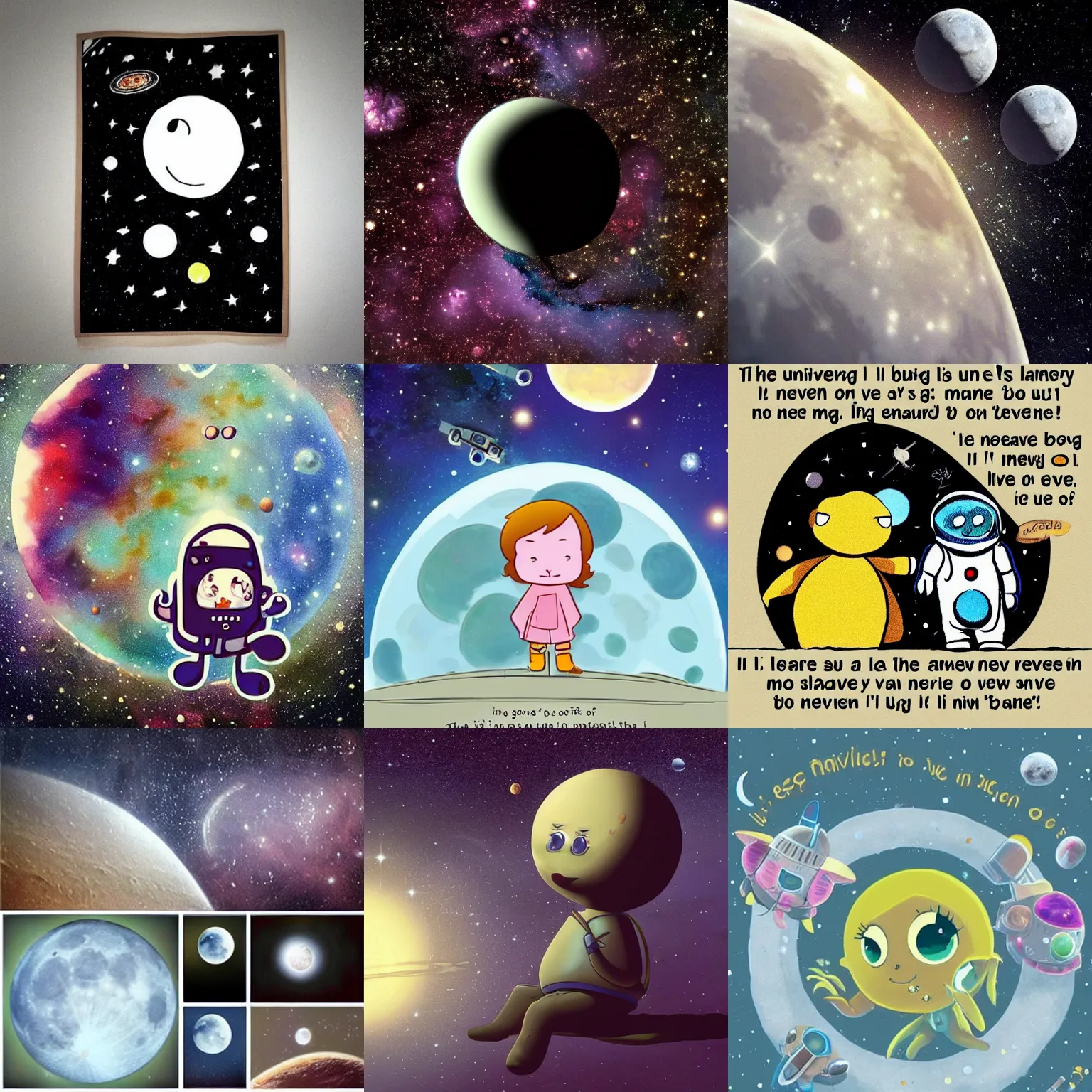 Prompt: The universe is a big place and there's so much to explore! I'm a cute moon character and I love to go on adventures. I've been to the farthest reaches of space and seen things that you can't even imagine. I'm always on the lookout for new and exciting things to see and do. One of my favorite things to do is explore different planets. I've been to so many different worlds and each one is so different from the last. I love learning about the different cultures and customs of each planet. It's always so fascinating to me. No matter where I go or what I do, I always have a great time. I'm always up for anything and I never shy away from a challenge. I'm always looking for new friends to join me on my adventures. So if you're ever looking for someone to explore the universe with, you know where to find me! digital art trending on artstation