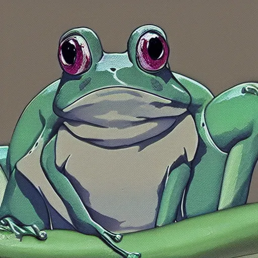 Image similar to mystic photo of the frog, studio ghibli, beautiful, crisp