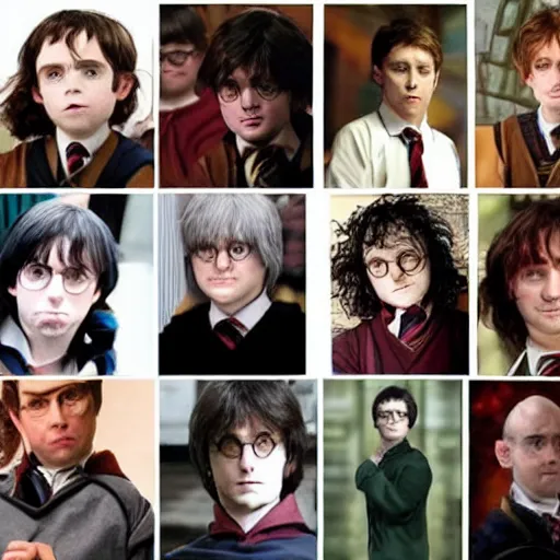 Prompt: harry potter cast played by alternative actors