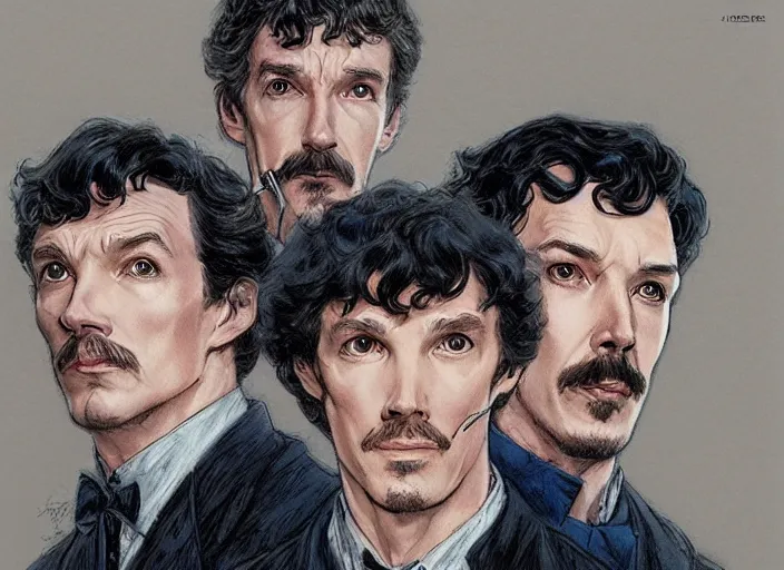 Image similar to a highly detailed sherlock portrait of stephen strange, james gurney, james jean