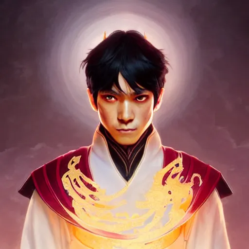 Image similar to Prince Zuko from avatar the last airbender, fantasy, intricate, elegant, highly detailed, digital painting, artstation, concept art, matte, sharp focus, illustration, art by Artgerm and Greg Rutkowski and Alphonse Mucha