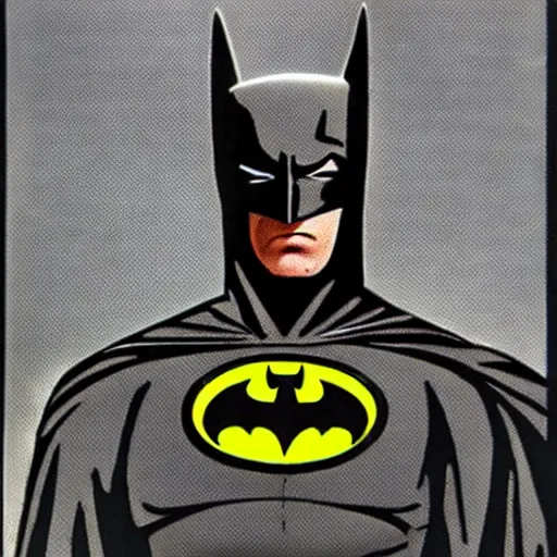 Prompt: colorized Batman made of insects