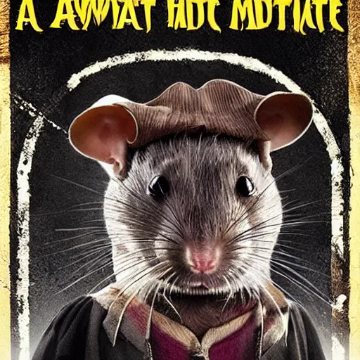 Image similar to rat as harry pottermovie poster