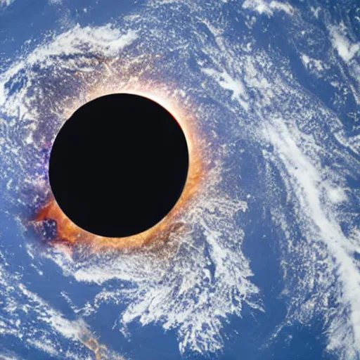 Image similar to black hole from the international space station